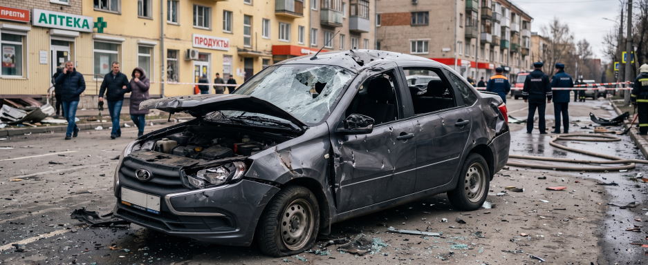 Оценка ущерба транспортному средству после атаки БПЛА Оценка ущерба транспортному средству после атаки БПЛА